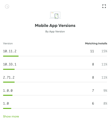 Mobile App Versions Card