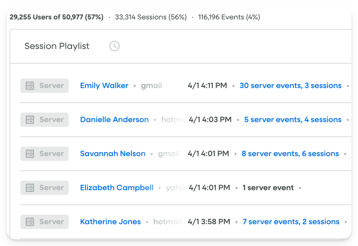 Session Playlist - Server Events