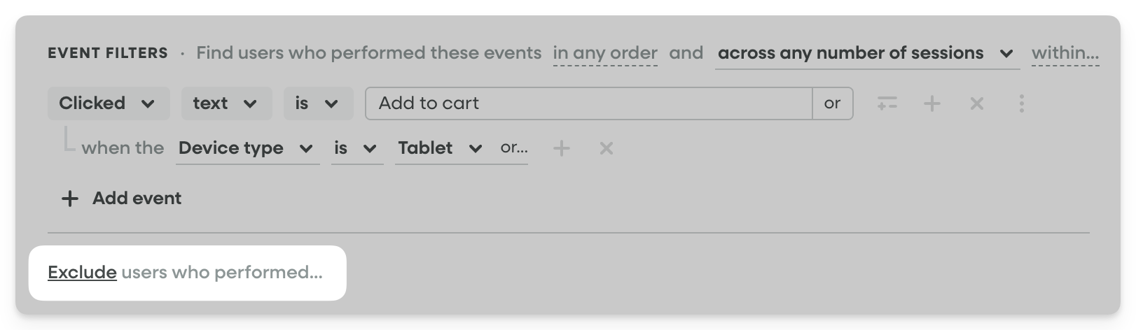 Event Filters - Exclusion Filters