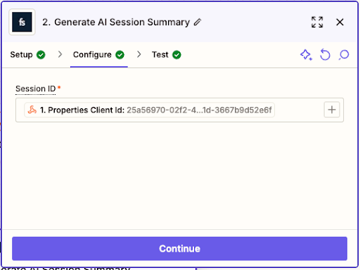 AI Session Summary via Zapier - Session ID Property