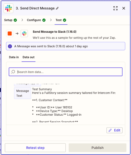 AI Session Summary via Zapier - Test Slack