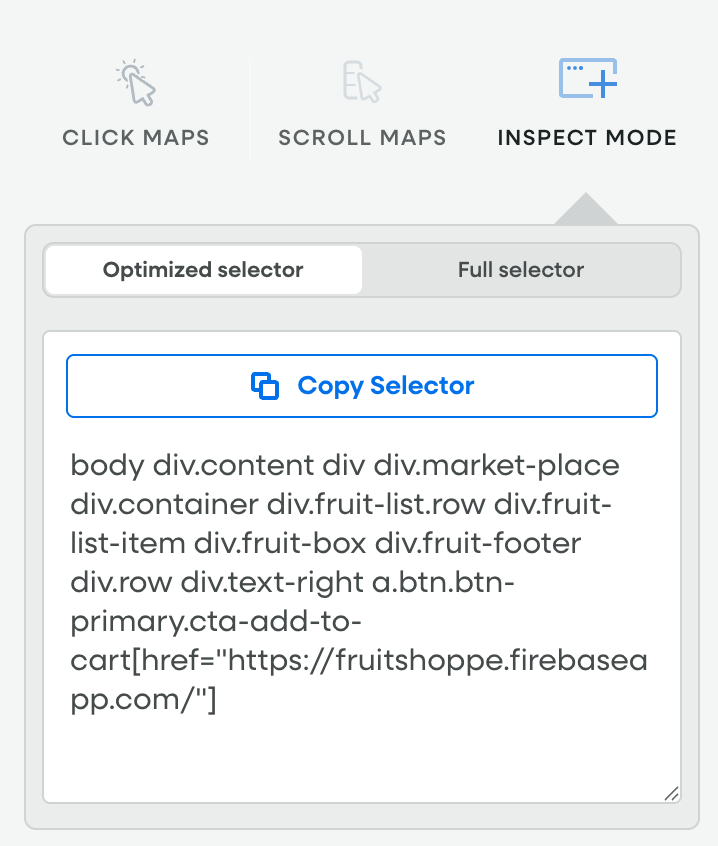 Inspect Mode - Optimized Selector