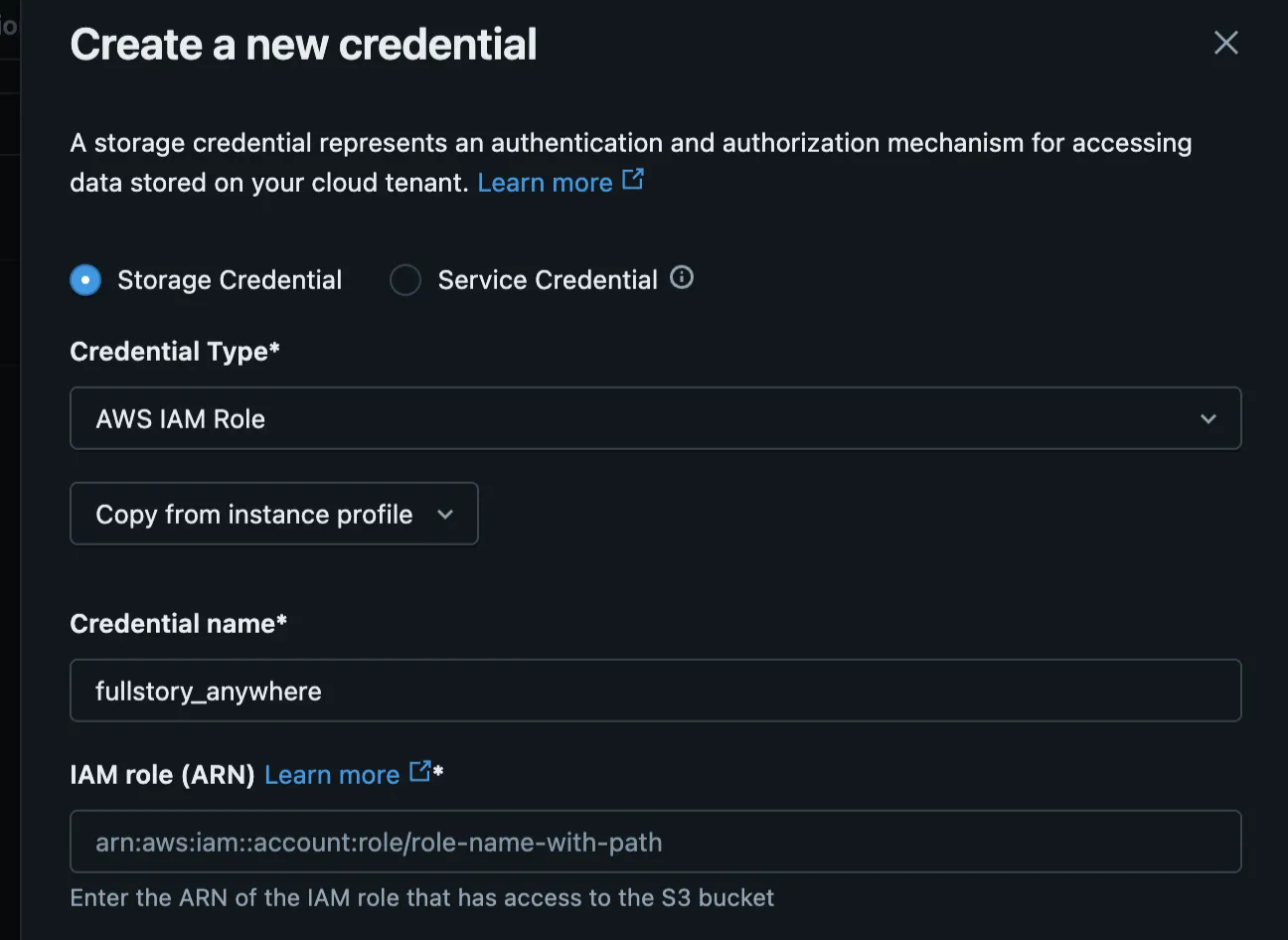 AWS - Create a new credential