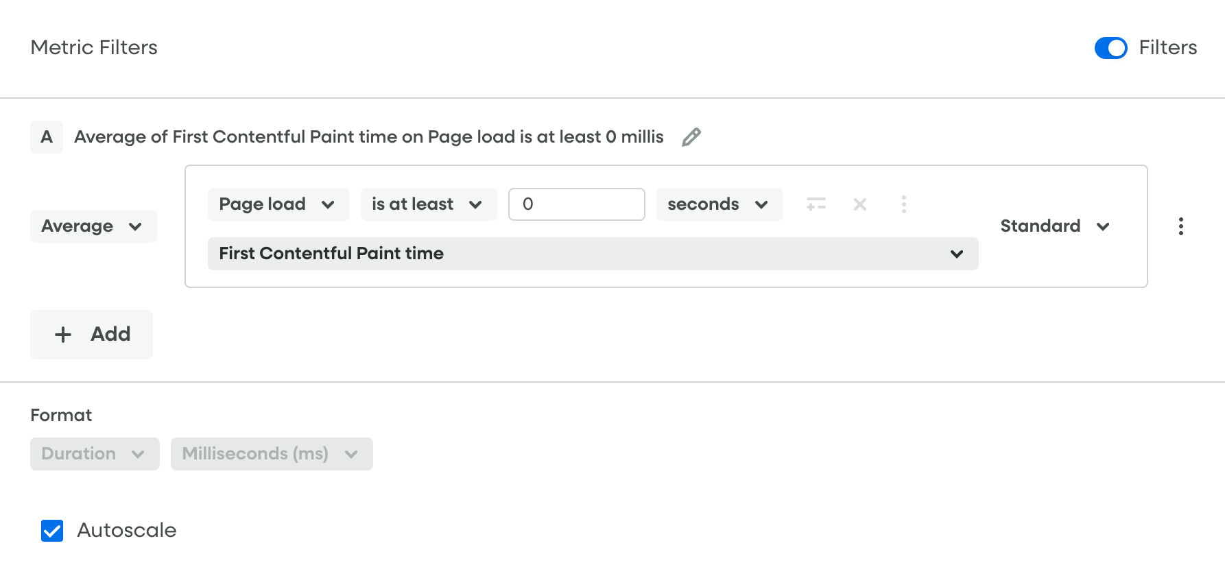 Average of Page load is at least 0 seconds for First Contentful Paint time